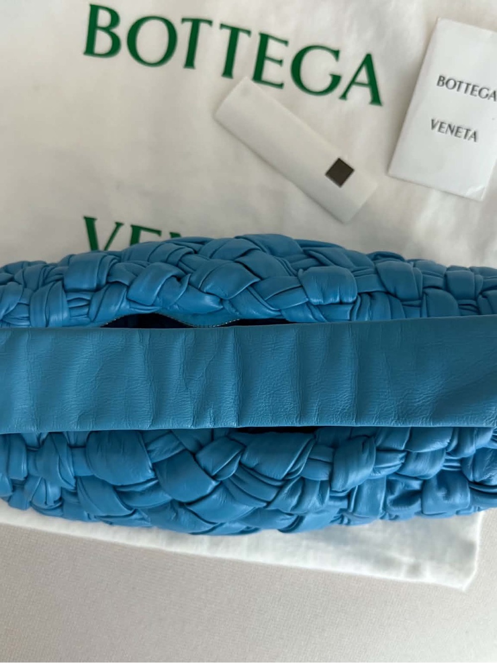 Bottega Veneta Intrecciato Banana Shoulder Bag in Blue - Picture 9 of 12